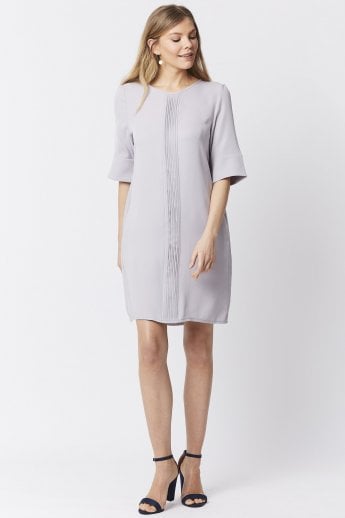Grey Silk Blend Shift Dress