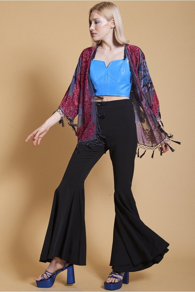 JAYLEY Grey Silk Kimono Jacket