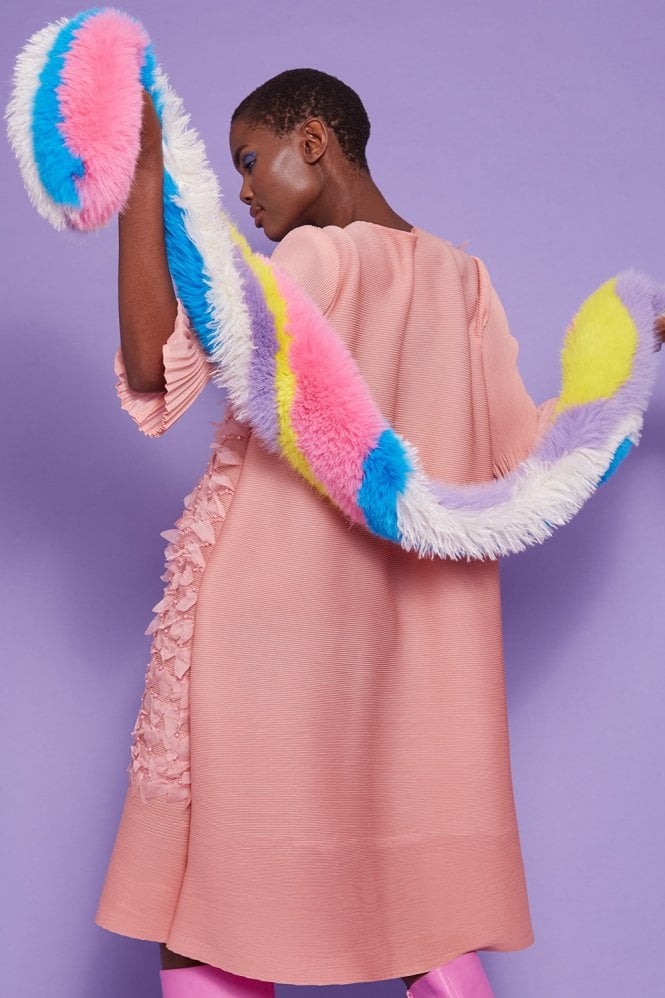 JAYLEY Hand Crafted Eco Bamboo Faux Fur Scarf
