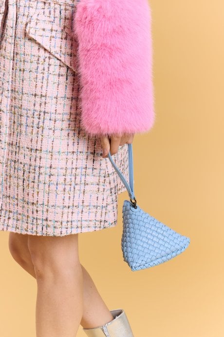 Hand Knitted Eco Leather Pyramid Bag