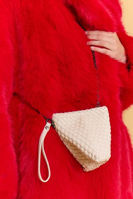 Hand Knitted Eco Leather Pyramid Bag