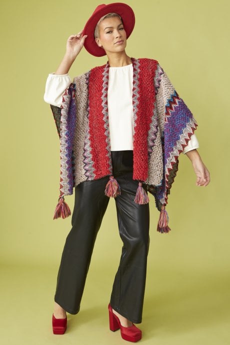 Knitted Mutli-Coloured Cape