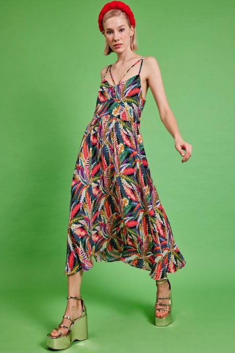 Linen Floral Shift Dress