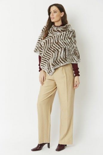 Mocha Luxury Coney Fur Poncho