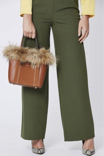 Mocha Premium Fox Fur Tote