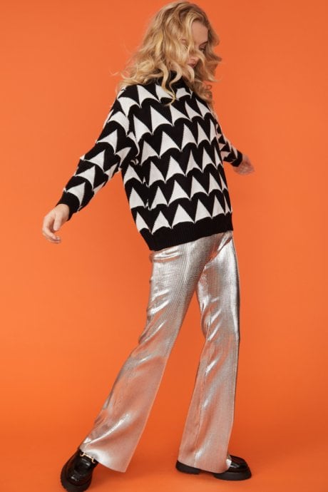 Monochrome Geometric Cashmere Jumper