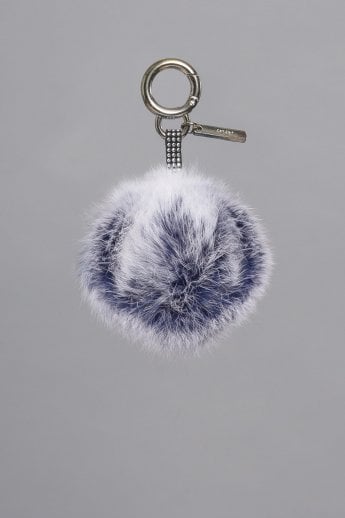 Navy Coney Fur Pom Bag Charms