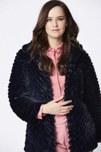 Navy Faux Fur Jacket