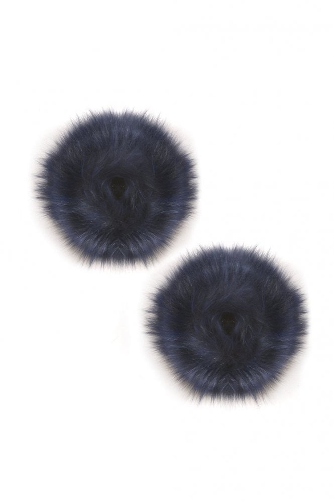 JAYLEY Navy Fox Fur Cuffs