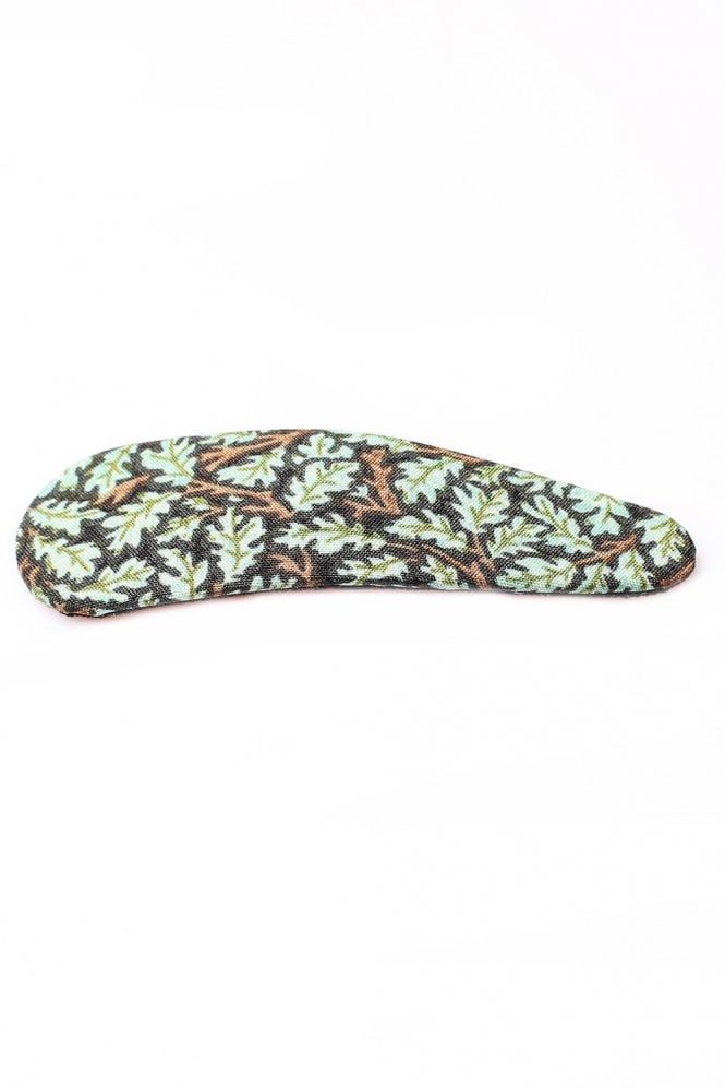 JAYLEY Navy Handmade Leaf Print Hair Clip