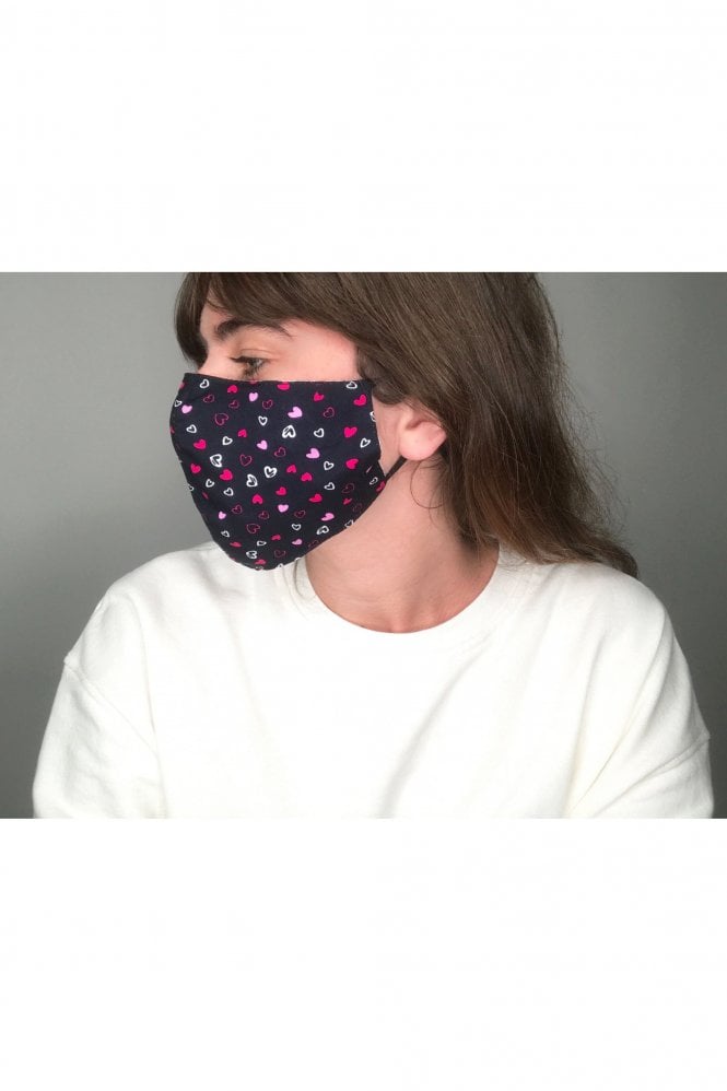 JAYLEY Navy Reusable Cotton Fashion Face Mask with Filter Pocket