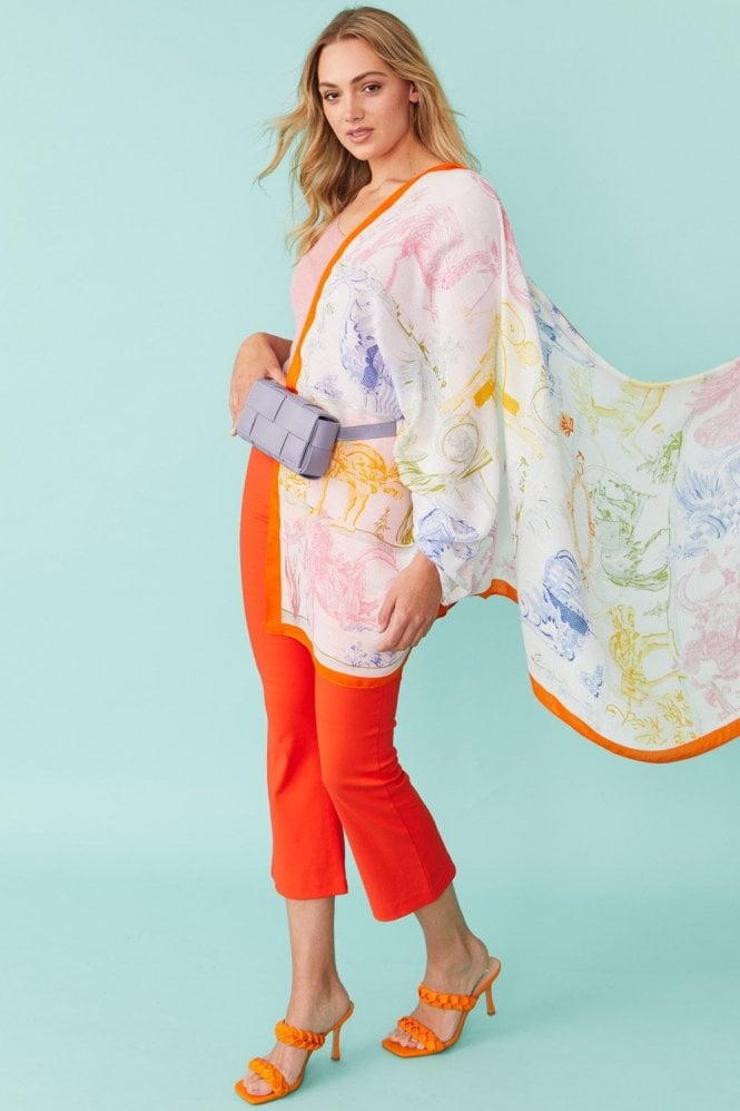 JAYLEY Orange Luxury Cashmere Silk Blend Wrap