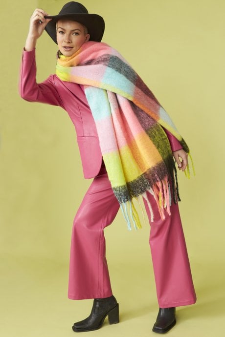 Oversized Multi Coloured  Cashmere and Wool Scarf