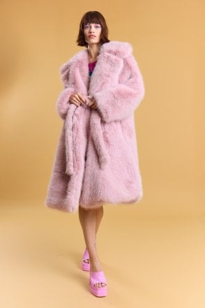 JAYLEY Bamboo Faux Fur Baby Blue Coat - Womenswear from Jayley US UK
