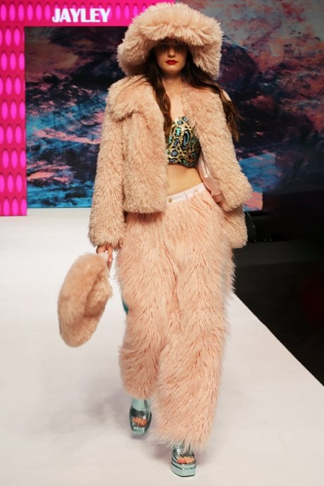 Pink Bamboo Eco Faux Fur Bag