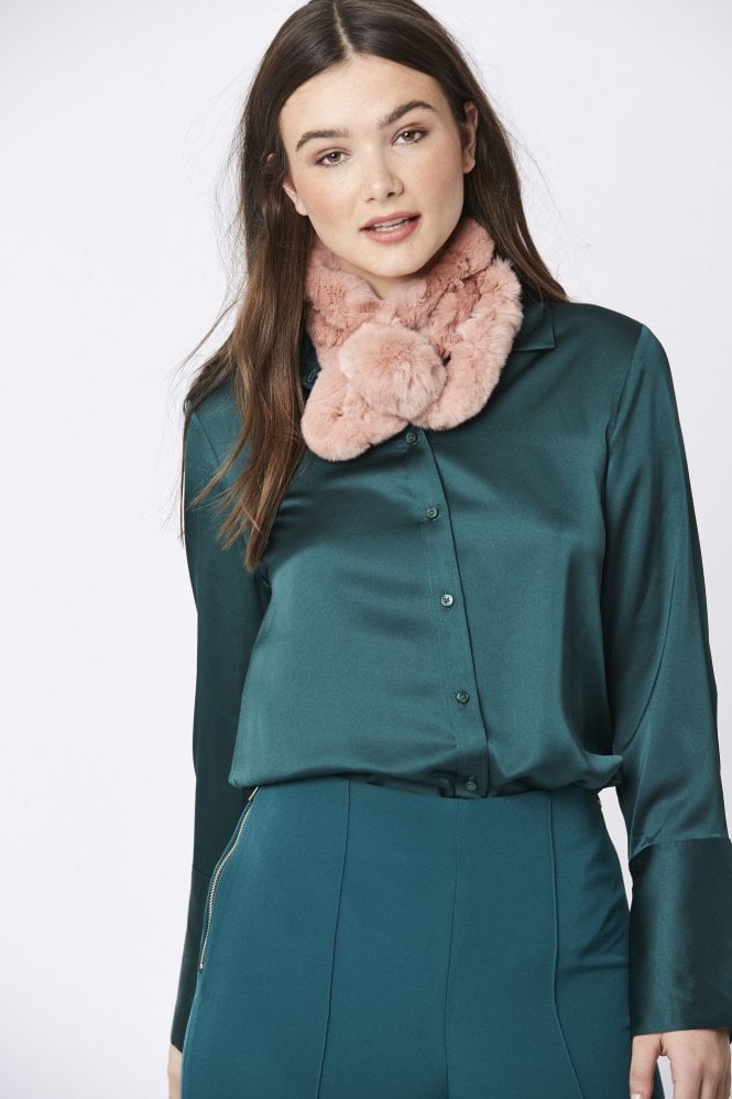 JAYLEY Pink Belllringer Coney Fur Scarf