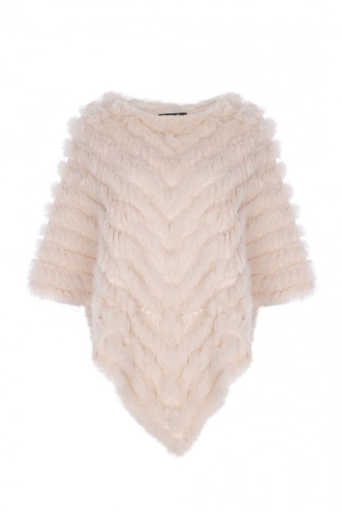 JAYLEY Pink Coney Fur Poncho