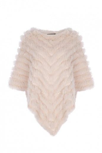 Pink Coney Fur Poncho