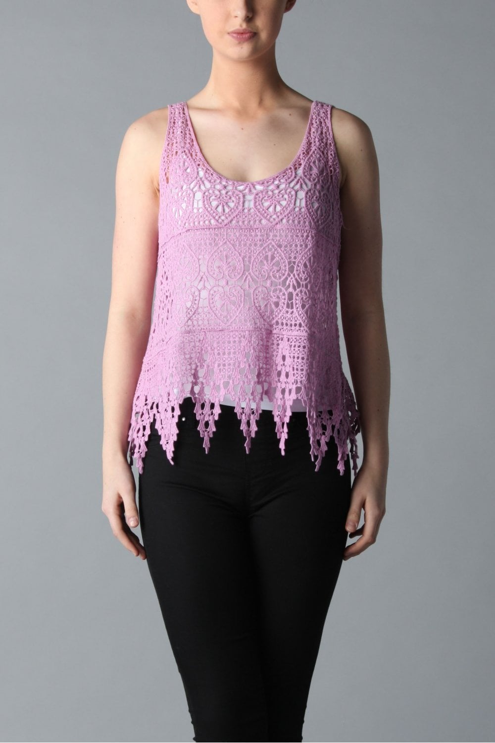 JAYLEY Pink Crotchet Lace Top - The Outlet from Jayley US UK
