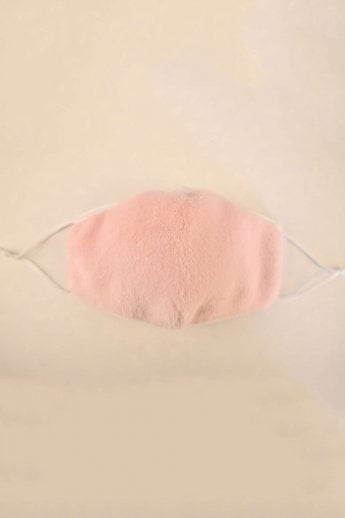 Pink Faux Fur & Cotton Reusable Face Mask