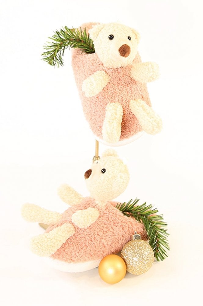 JAYLEY Pink Faux Fur Slippers