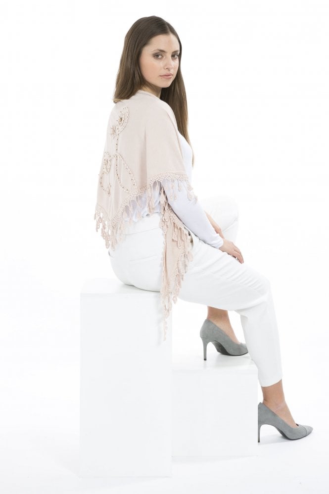 JAYLEY Pink Fine Knit Shawl