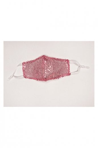 Pink Sequinned Fashion Cotton Face Mask