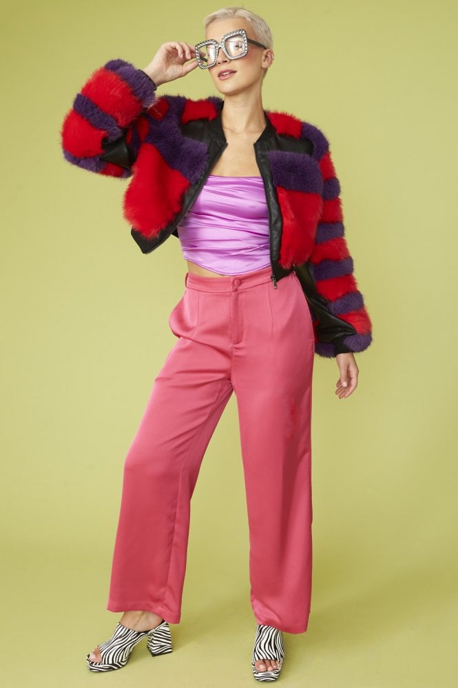 JAYLEY Pink Wide Leg Trousers