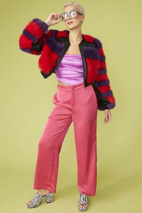 Pink Wide Leg Trousers