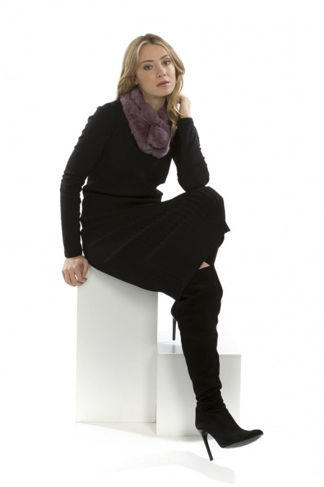 JAYLEY Purple Belllringer Coney Fur Scarf