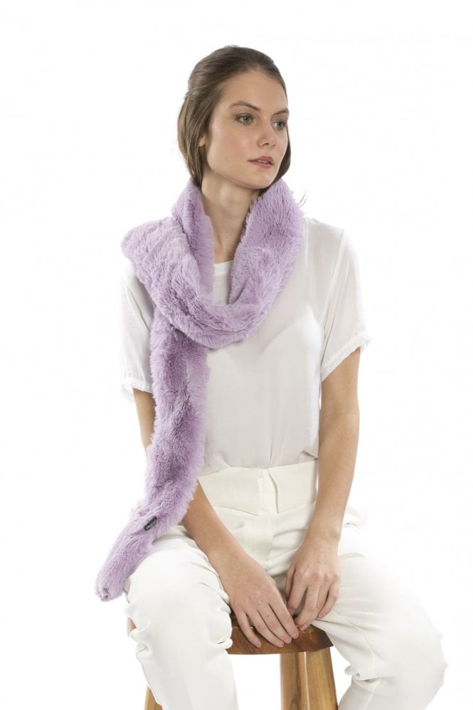 JAYLEY Purple Faux Fur Large Scarf
