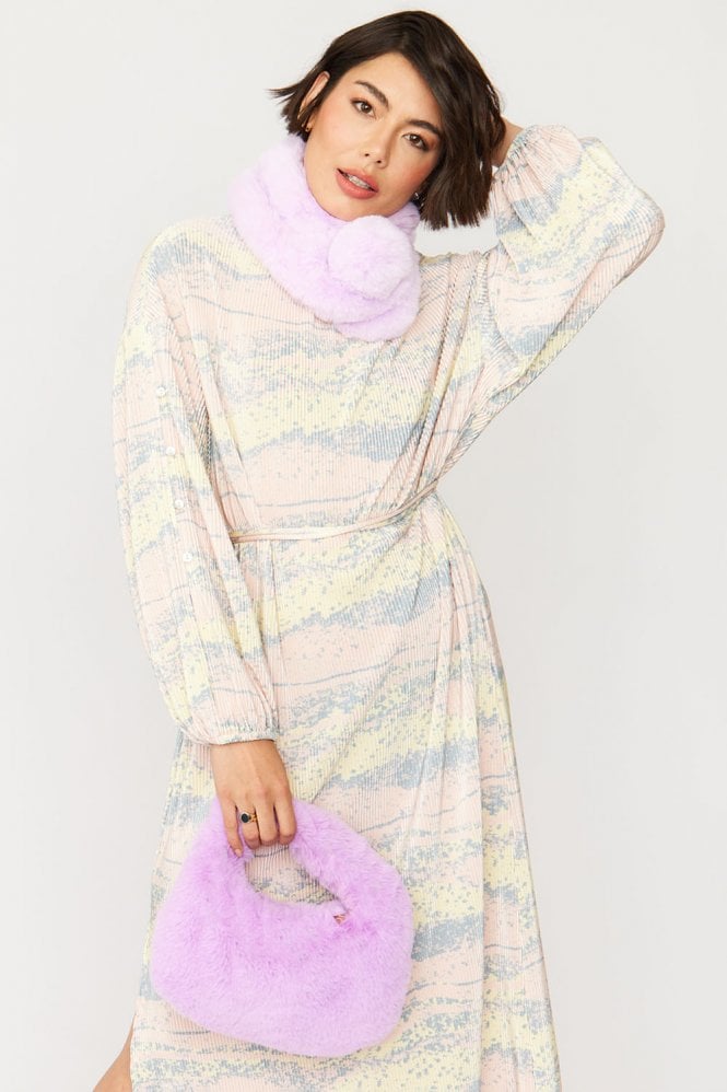 JAYLEY Purple Faux Fur Scarf