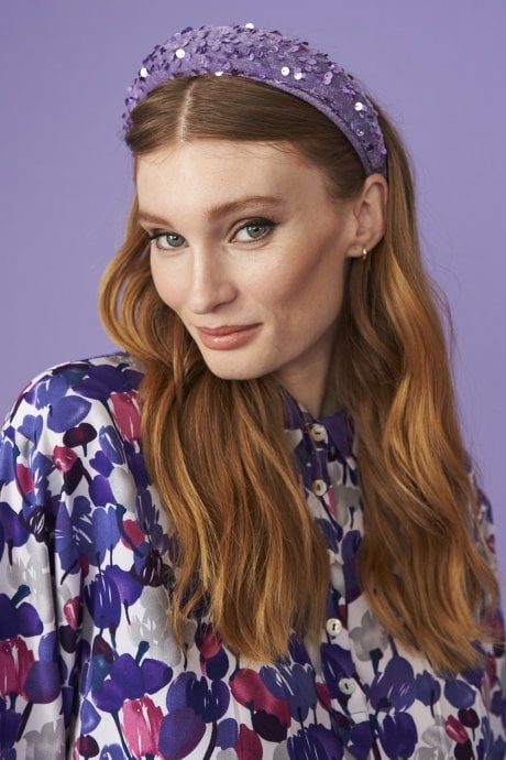 JAYLEY Purple Padded Sequin Headband - The Outlet from  display picture 1