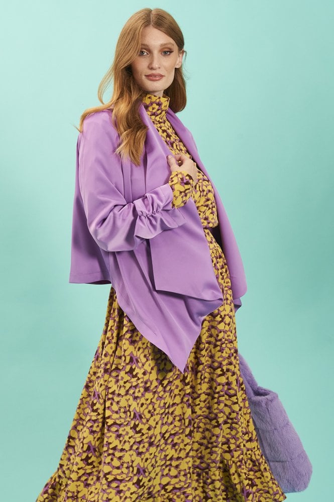 JAYLEY Purple Silk Blend Waterfall Jacket