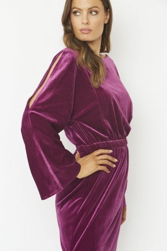 Purple Velvet Full Length Gown