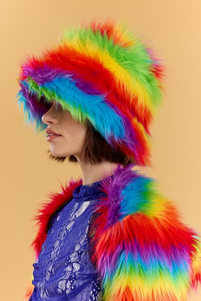 JAYLEY Rainbow Faux Fur 