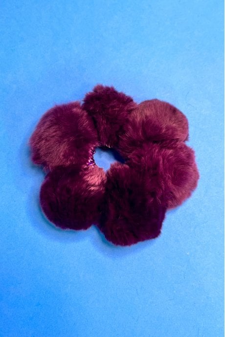 Real Fur Pom-Pom Scrunchie