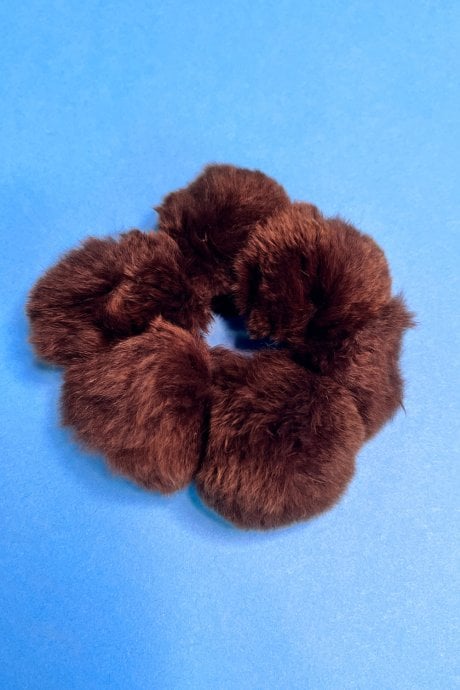Real Fur Pom-Pom Scrunchie