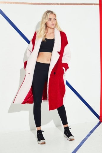 Red Faux Fur Shearing Coat