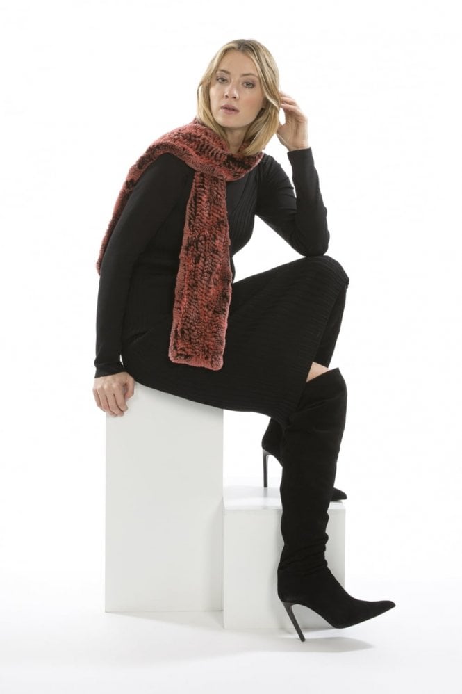 JAYLEY Red Fur Scarf