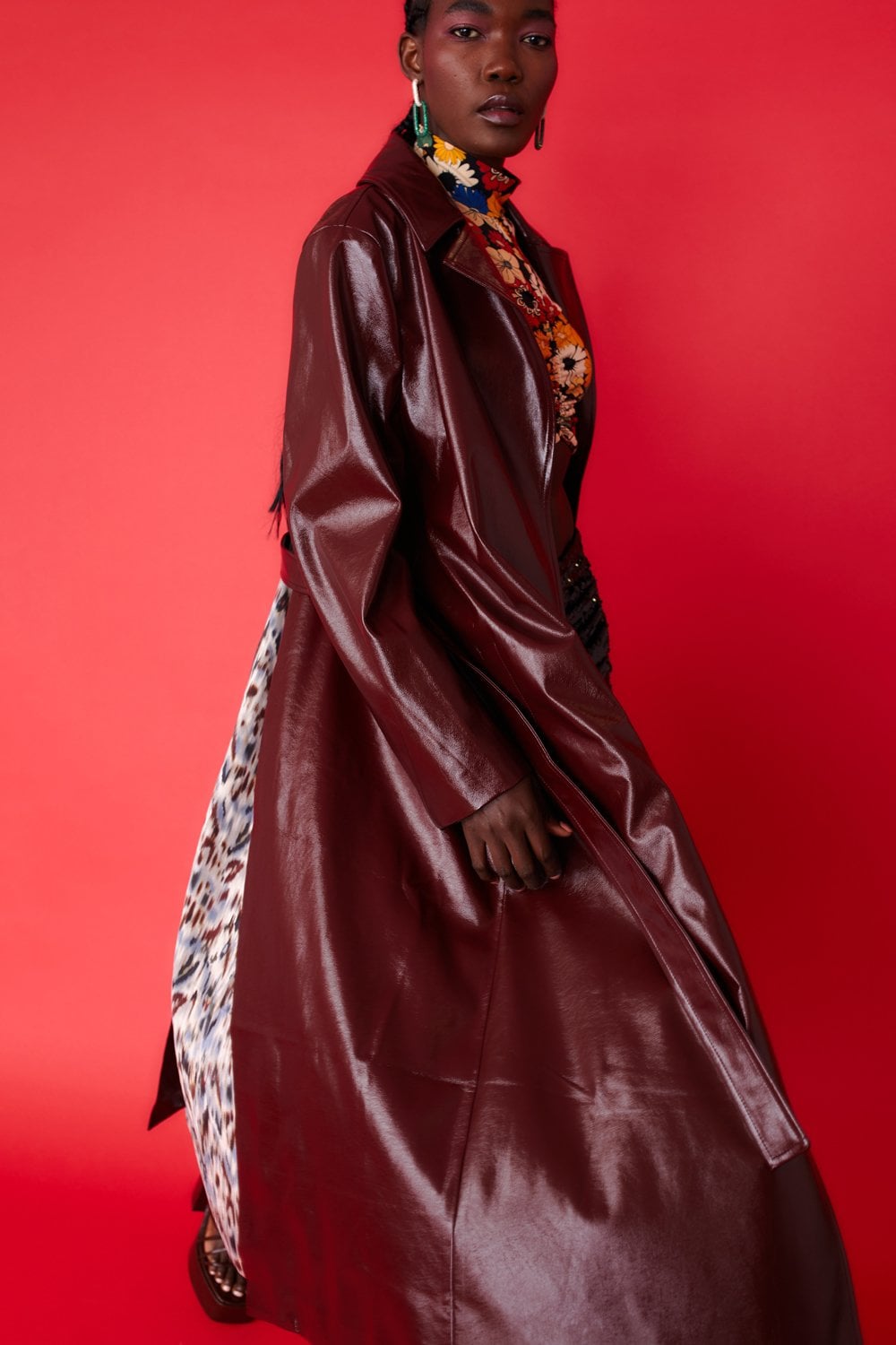 JAYLEY Red Oversized Trench Coat - The Outlet from Jayley US UK