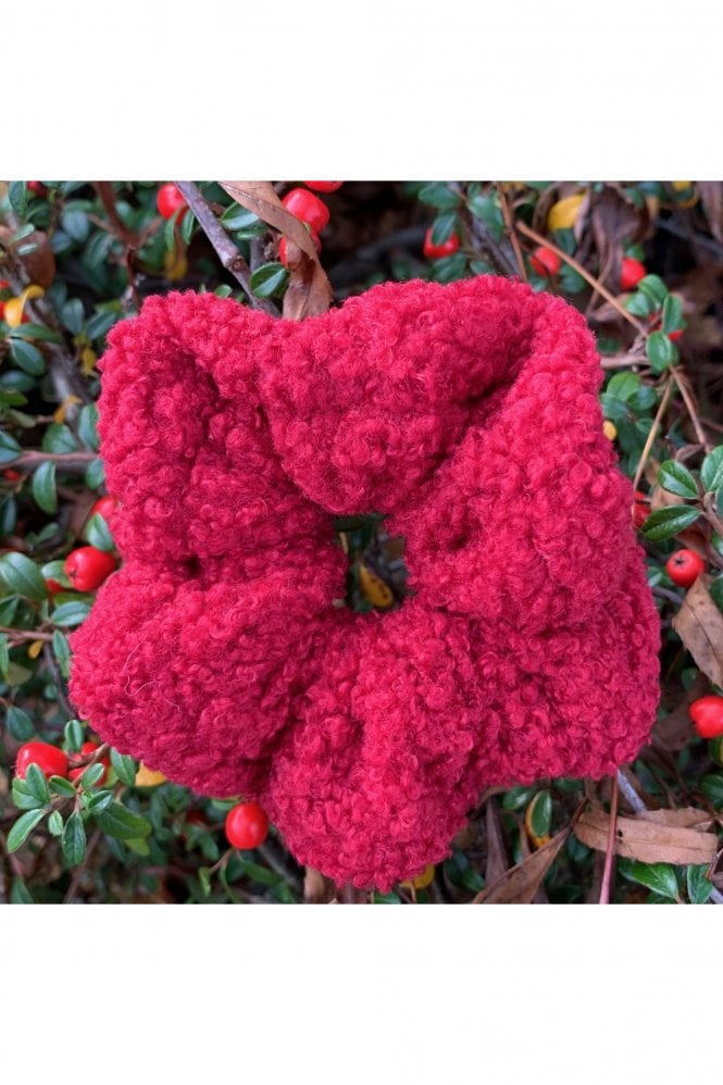 JAYLEY Red Tina Shearling Scrunchie