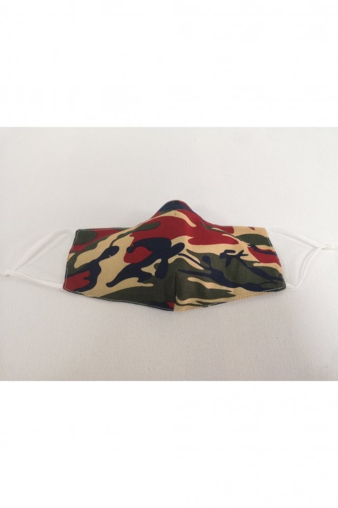 JAYLEY Red Unisex Reusable Fashion Face Masks in Camouflage