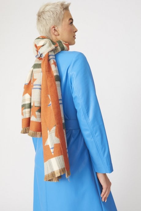 Star Print Cashmere Blend Wrap