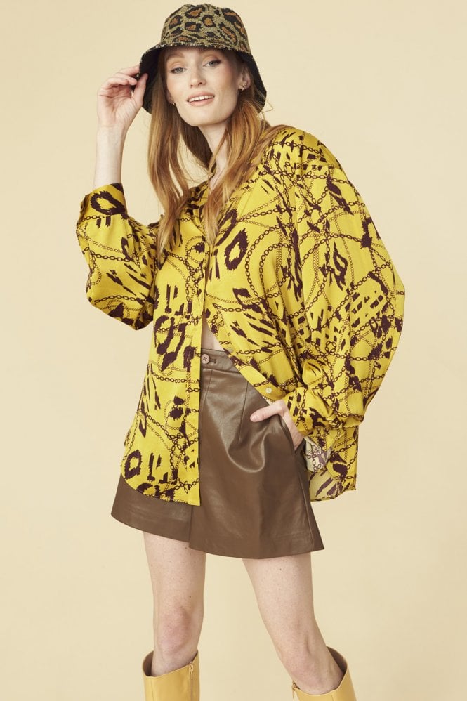 JAYLEY Tencel Blend Lucky Chain Blouse