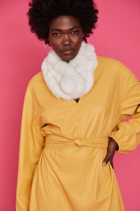 White Belllringer Coney Fur Scarf