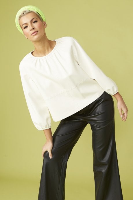 White Eco Leather Swing Top