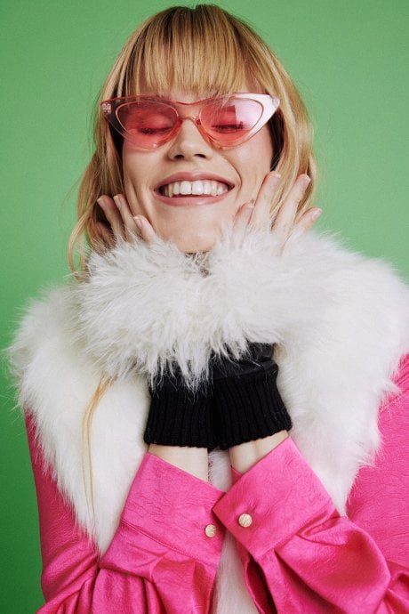 White Faux Fur Fingerless Gloves