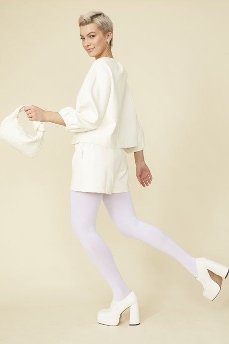 White Tencel Blend Eco Leather Shorts