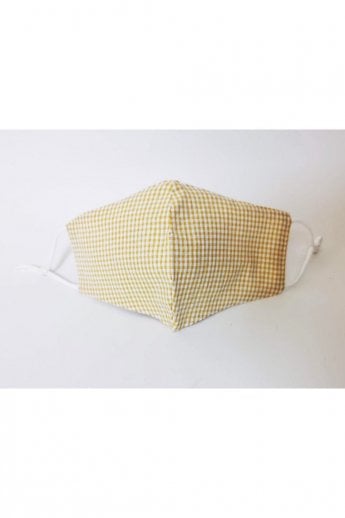 Yellow Gingham Reusable Adults Fashion Face Mask